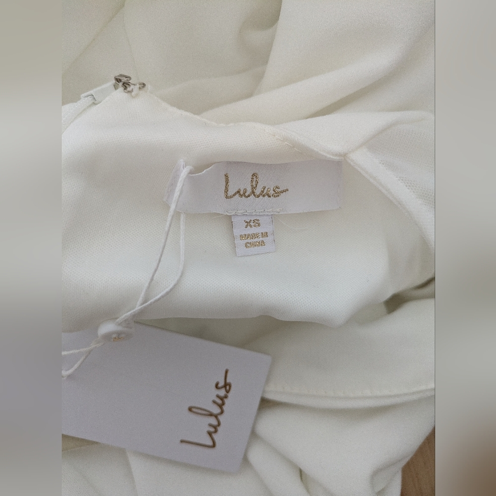Lulus Lovingly Yours White Mesh Long Sleeve Maxi Bridal Wedding Dress - Picture 15 of 15